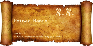 Metner Manda névjegykártya